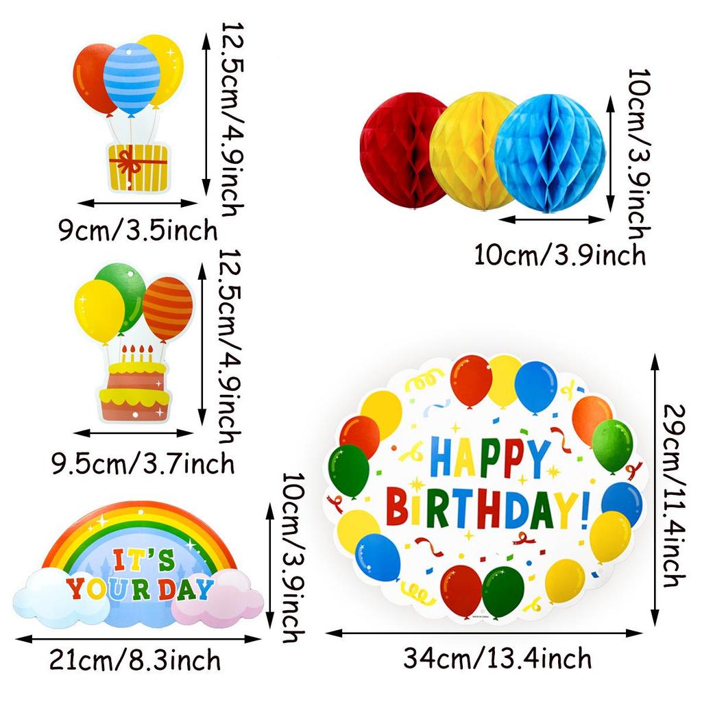 Birthday Hanging Charms for Boys & Girls - Balloon Decorations for Family Parties & Ceremonies