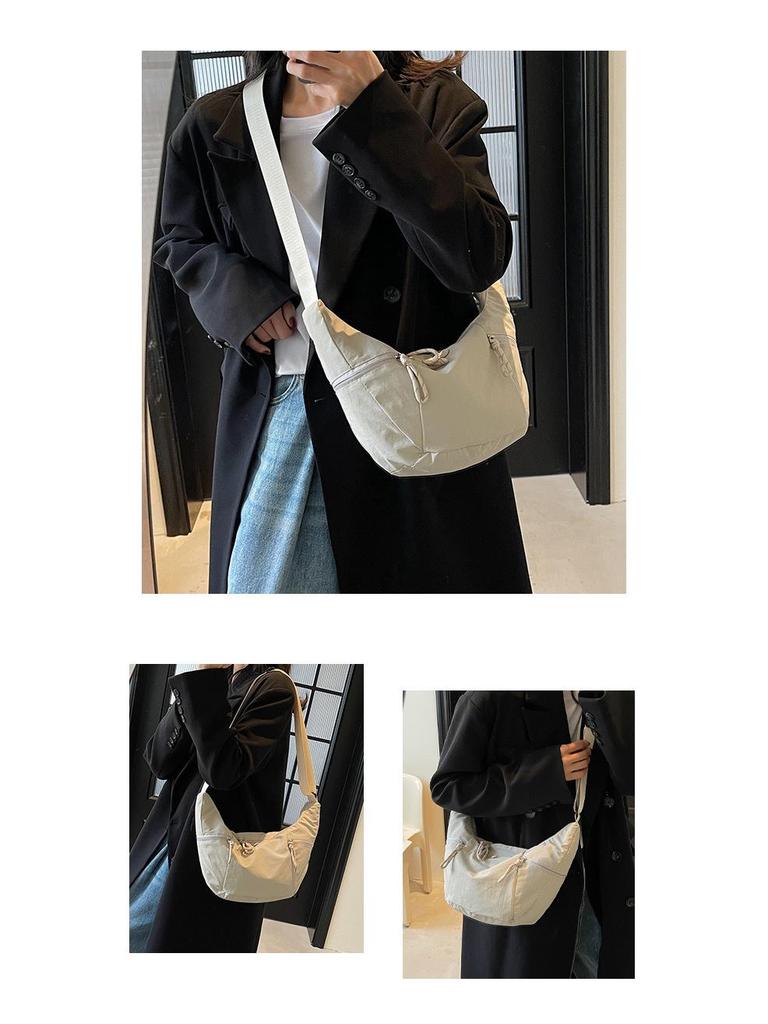 Women's Lightweight Canvas Crossbody Bag: Large Capacity, Versatile Single Shoulder Dumpling Design