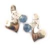 Les Trésors De Lily [C7563] - Turquoise 'Sweet Heart' Silver Earrings