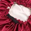 Dual-Layer Satin Sleep Cap with Adjustable Buckle, Reversible Solid Color Design - Elastic European/American Shower Cap
