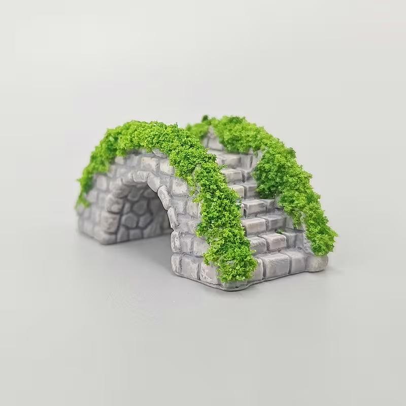 Moss Micro Landscape Jiangnan Chinese Ancient Architecture Pavilion Bridge Rockery Scenery DIY Horticultural Eco-Bottle Decor