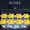 Torcia elettrica ricaricabile USB/solare a 8 LED Torcia tattica a batteria con faretto a lunga portata impermeabile multifunzione per esterni