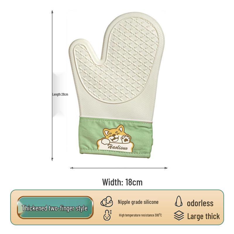 Thickened Silicone Non-Slip Oven Gloves: Heat Resistant, Anti-Scald Kitchen & Microwave Hand Clips