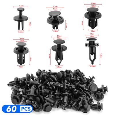 6 Size 60pcs Auto Fastener Clip Mixed for Toyota Prado 120 Land Cruiser C-HR Yaris Auris Hilux Corolla Camry RAV4