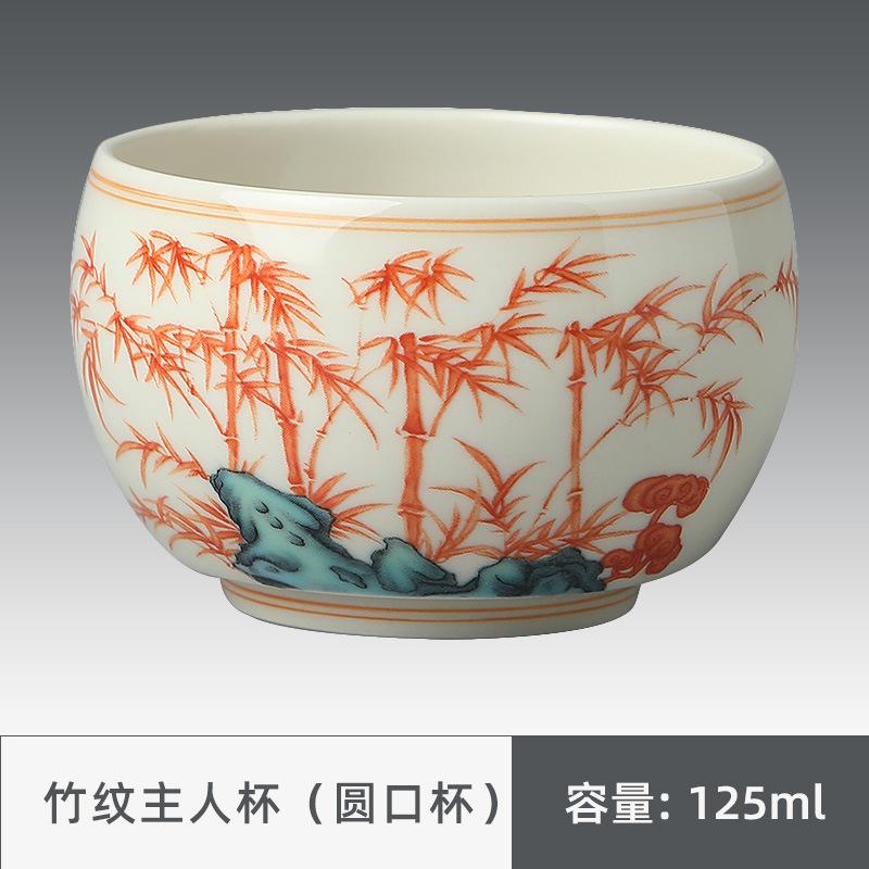

Расписанная вручную красная бамбуковая керамическая чайная чашка в китайском стиле, креативная, для дома, китайская кунг-фу чайная посуда, мастер-чашки, украшение, новая