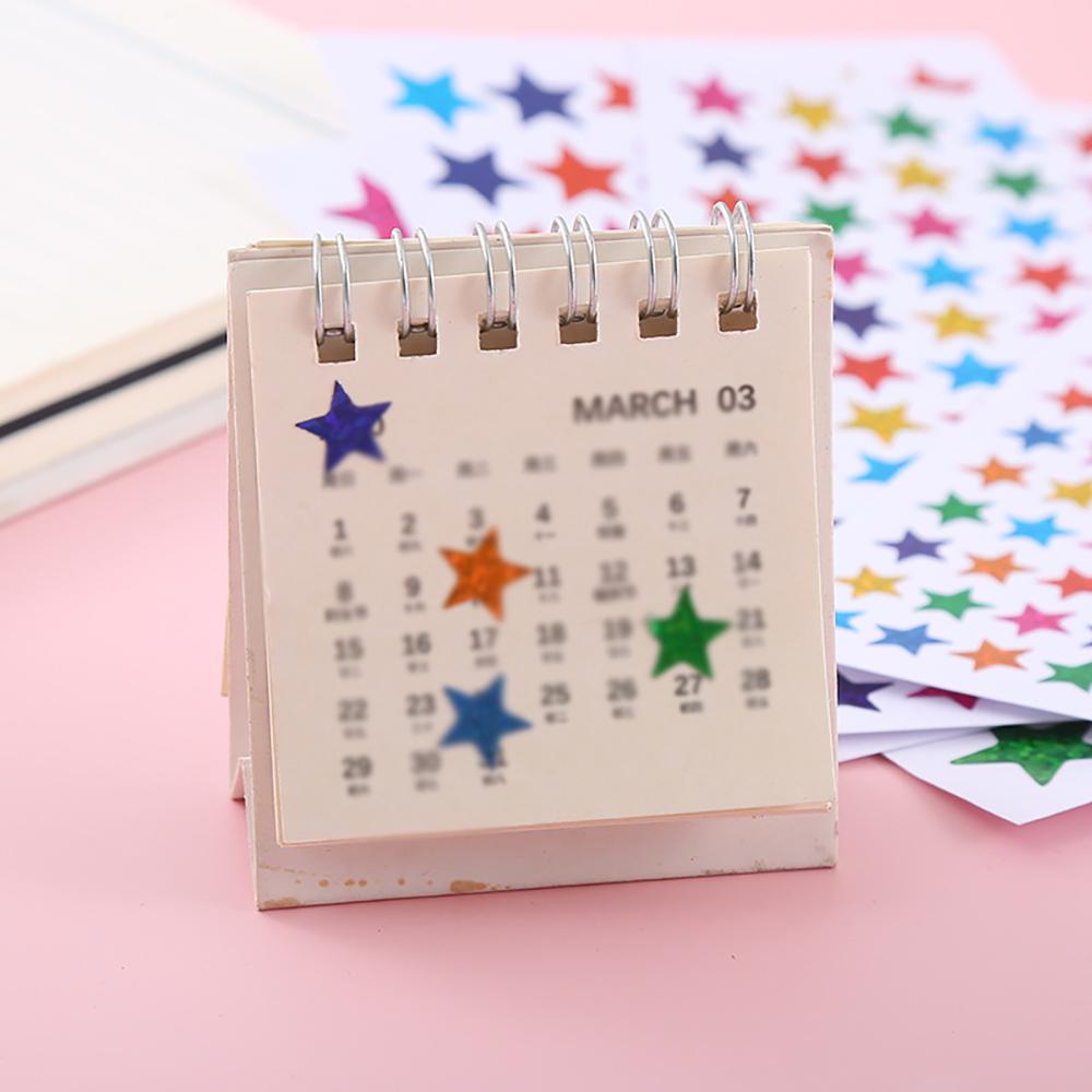 Laser colored sparkling reflective pentagram stickers reward DIY decorative star stickers