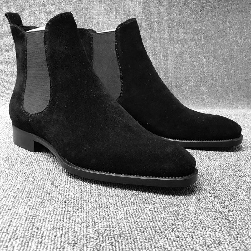 Men's Chelsea Boots 2025 New Small Square Head Men's Shoes Versatile Fashion Men's Short Boots Ankle Boots