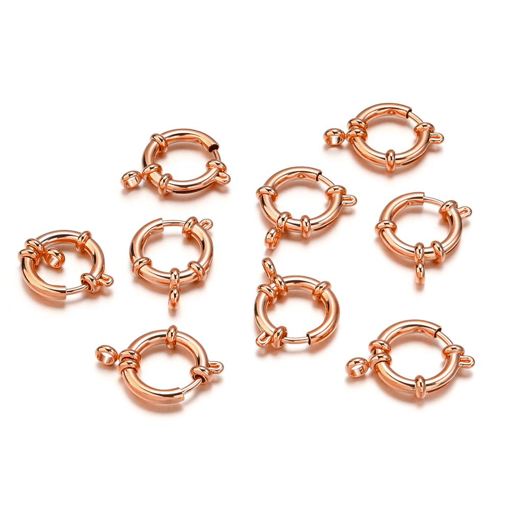 2pcs/lot Stainless Steel Round Claw Shape Spring Clasps Hooks for Bracelet Necklace Clasp Jewelry Making Connectors Supplies