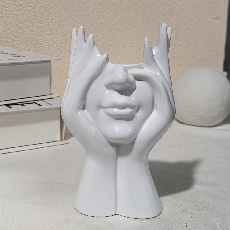 Creative Human Body Art Makeup Brush Holder Vinyl Figure Storage Organizer for Desk Office Multifunctional Makeup Brush Hold