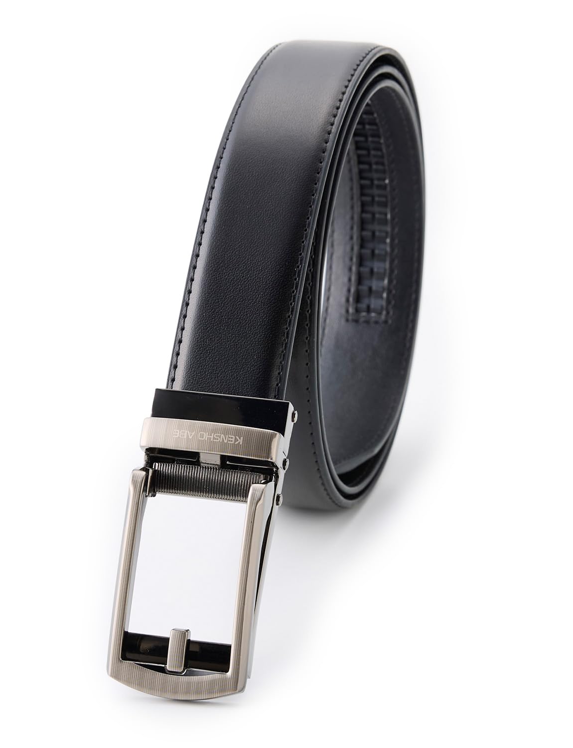 

[Style Equal] Men s Genuine Leather Belt, Holeless, Automatic, Stepless Adjustment, Automatic Lock, Comfortable Fit, Suitable for Suits and Casual