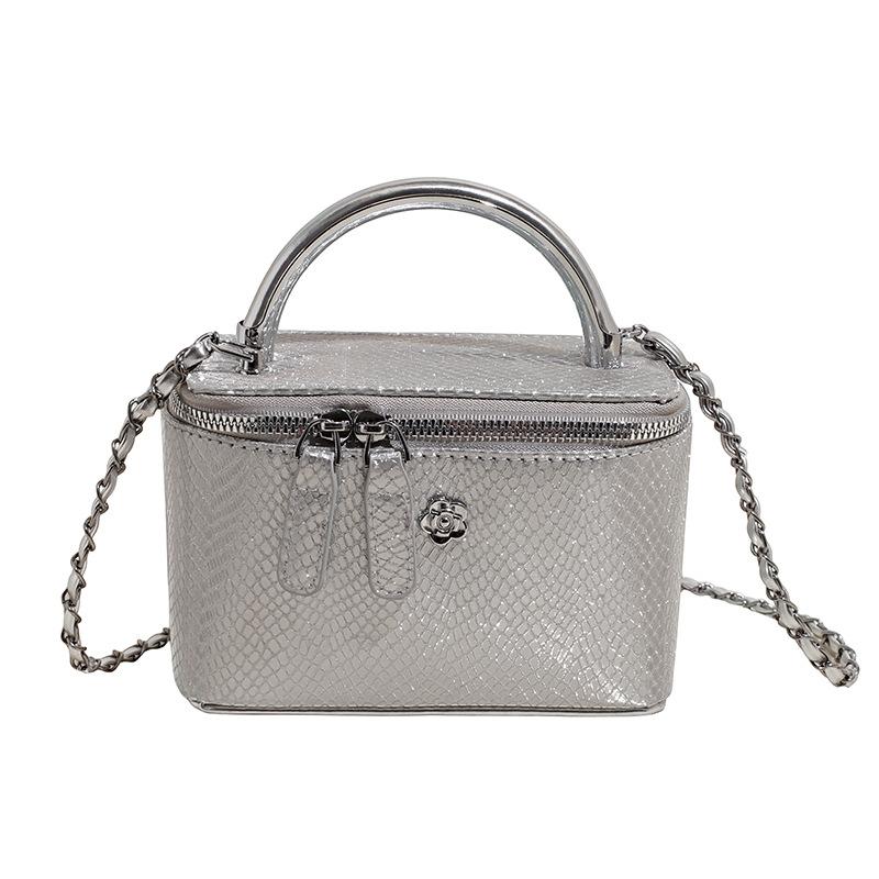 Rhombus embroidery thread shoulder small bag women's new spring and summer versatile chain messenger bag popular portable small square bag