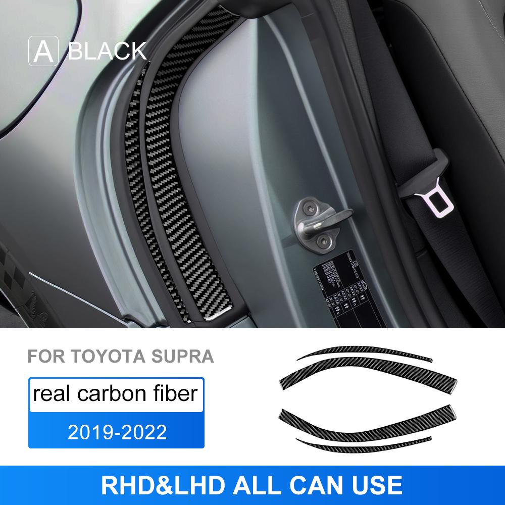 

Real Soft Carbon Fiber Sticker For Toyota Supra GR A90 A91 MK5 2019 2020 2025 2025 2025 2025 2025 LHD RHD Car Door Decor Trim чорний