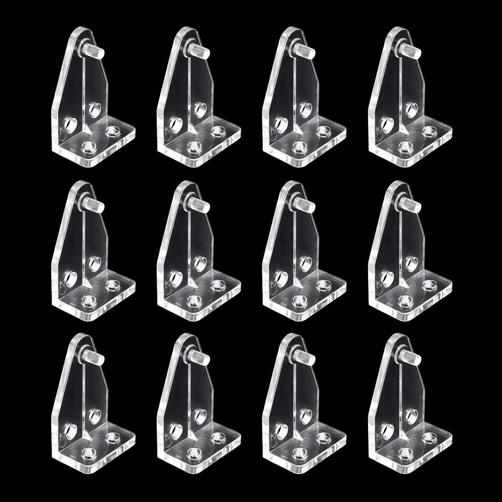 Plastic Hold Down Brackets, 12 Pcs 1” Clear Plastic Blinds Hooks Blind Holder Replacements for Horizontal Blinds Shades Windows Doors