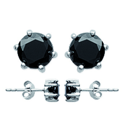 [R2937] - Silberne 'Essentiel' Ohrringe schwarz silbern (Rhodium) - 5 mm