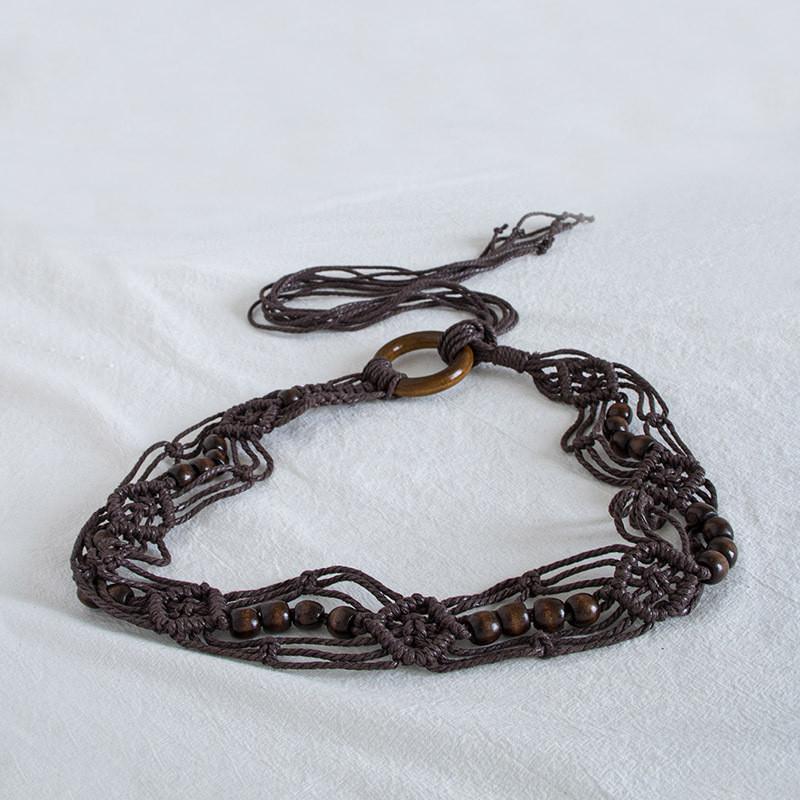 Bohemia Boho Waist Cord Knotted Natural Material Relaxed Vacation Style