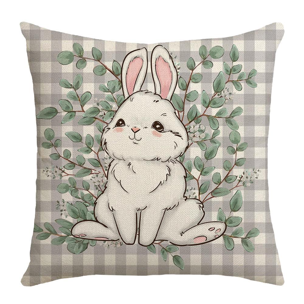 New Easter Pillow Cover Cushion Cover Rabbit Cartoon Home Letter Print Sand Cushion Cover