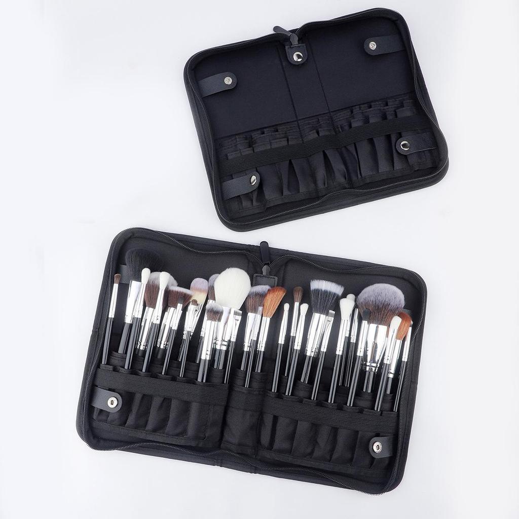 14-40 Slot Large-Capacity Foldable Makeup Brush Bag – Black