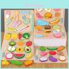 Wooden Cut Fruits And Vegetables Puzzle For Kids Kids Kitchen Play Toy