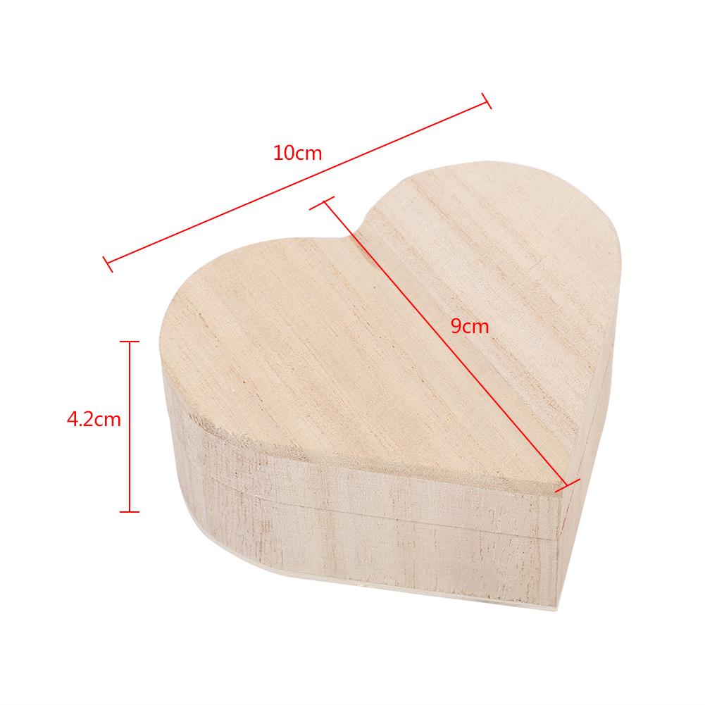 New Lovely Wooden Heart Shaped Jewelry Storage Box Packaging Carrying Case Craft Decoration Hot