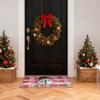 Christmas Floor Mat 3D Effect Pattern Doormat Santa Welcome Mat Non-Slip Xmas Tree Snowman Floor Rug for Entryway Porch