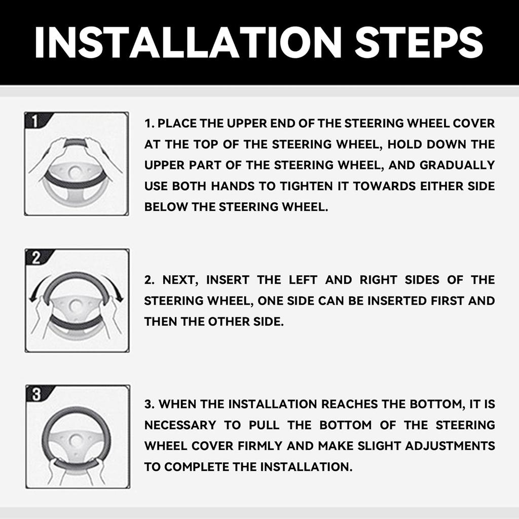 Car Steering Wheel Cover, 15 Inch Carbon Fiber Microfiber PU Leather Elastic Steering Wheel Protector For Men Women, Anti-Slip Breathable Car