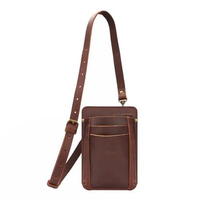 TOURBON Gardening Pouch, Pruning Shears Pouch, Leather Scissor Case Bag, Gardening, Florist, Waist Pouch, with Shoulder Strap (Dark Brown)