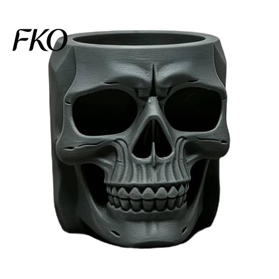 Gothic Style Gift for Him Skull Shape Pen Holder, Large Capacity Desktop Organizer, Matte Creative Statue Organizer Finish PLA Storage Cup Pens