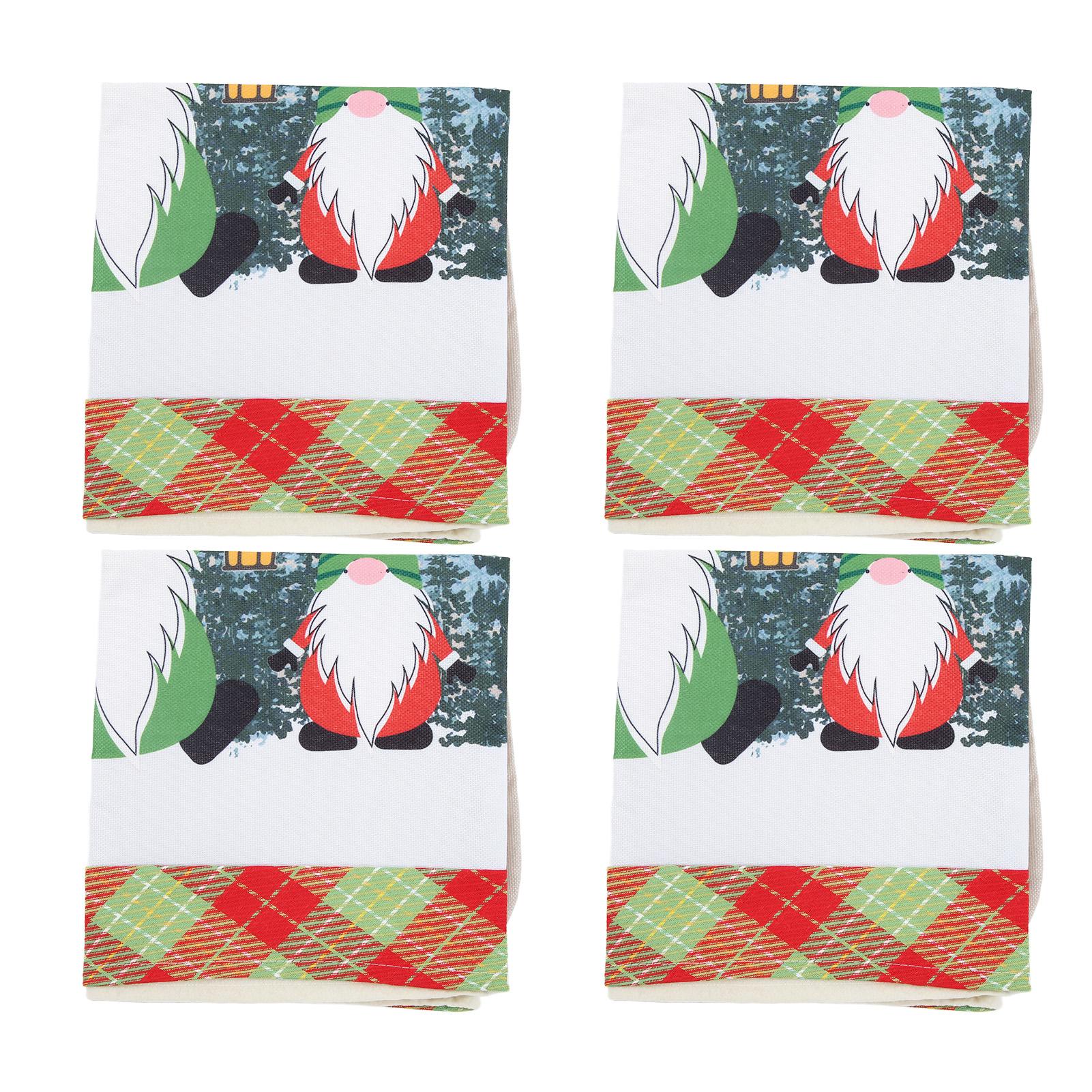 

Чехлы на стулья 4 шт. мягкие эластичные чехлы на стулья с рисунком Санта-Клауса для обеденных стульев на Рождество