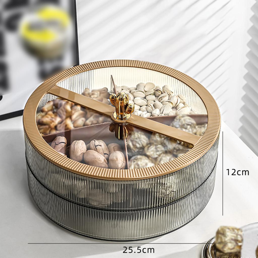 Rotating Snack Serving Tray Appetizer Dish Multipurpose Nut and Candy Serving Dish Snack Container for Candy Cakes Snacks