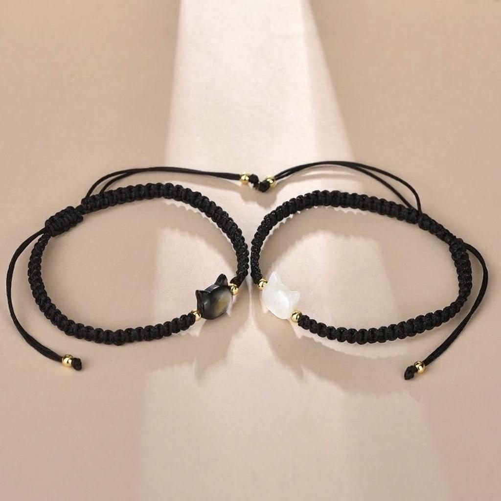 Handmade Fashion Jewelry Adjustable Cute Charm Bracelet Unisex Couple Bracelet Unique Braided Head Bracelet For Travel