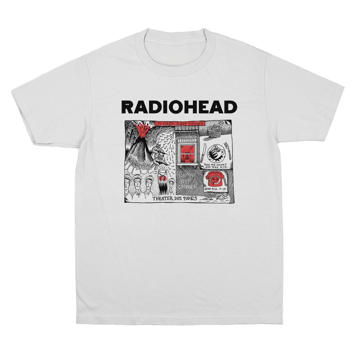 Radiohead Alternative Rock Band TShirt 80S Cotton Unisexs Short Sleeves Loose Printed Clothing Shirts Fashionable XL