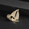 Fashion Delicate Pearl Sailboats Brooch For Women Men Temperament High-Grade Corsage Party Clothing Accessories Birthday Gifts