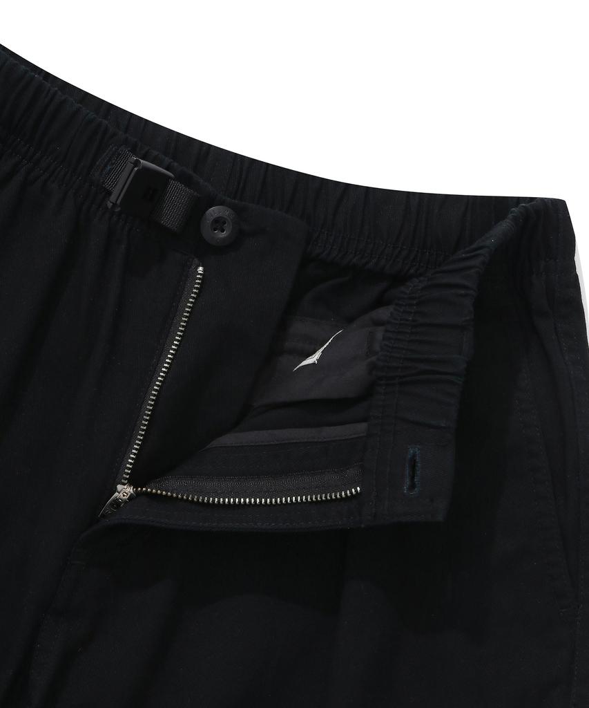 COLUMBIA UNIVERSITY Sl-Label Belted Cargo Cotton Pants Black