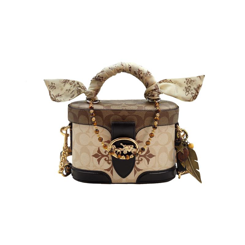 

COACH handbag [Customized bag] Georgie 20, classic, fashionable and versatile JELLYCAT cowhide, wind cotton Xufengji basic package (bag + dust bag) коричневий