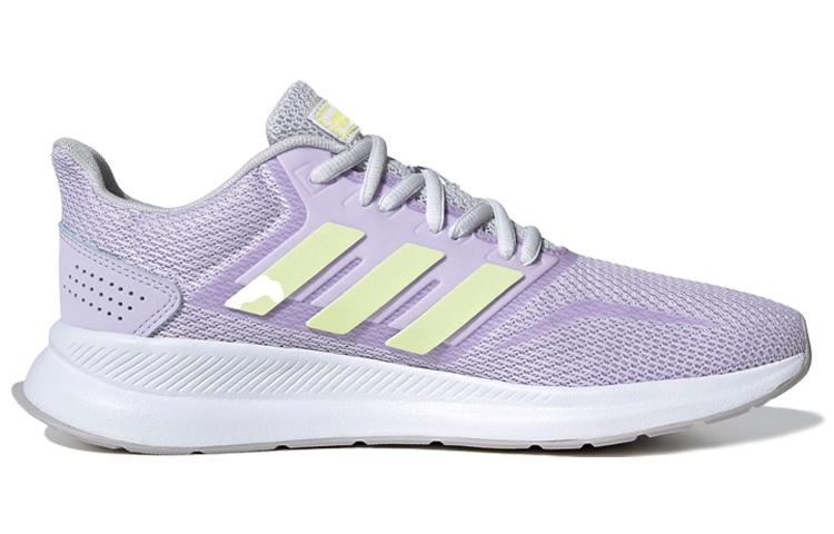 adidas Neo Runfalcon Vintage Mesh Slip Resistant Low Top Casual Running Shoes Women's Light Purple Yellow EG8632