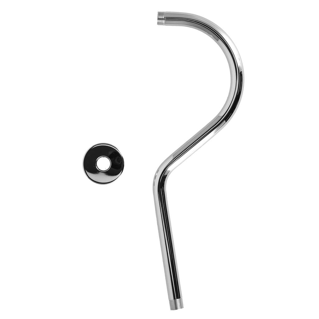 17in Shower Pipe Extension Brushed Stainless Steel S Shaped NPT Gooseneck Shower Head Extension