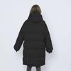 Solid Color Bread Jacket Women's Medium and Long Simple Thickened Hooded Sports Loose Down Jacket