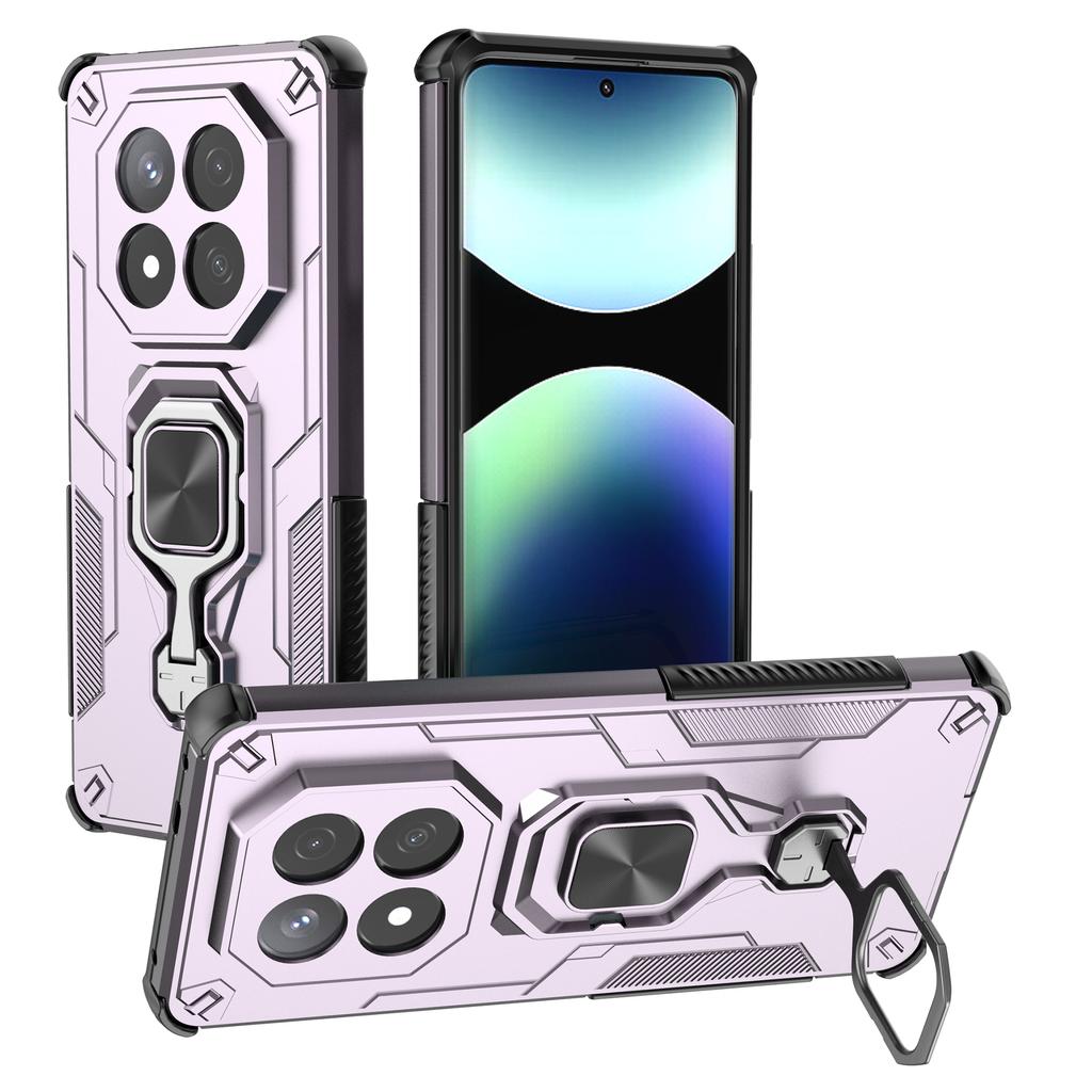 For Xiaomi Redmi Note 14 Pro+ 5G Case Rotatable Ring Kickstand PC+TPU Shockproof Phone Cover