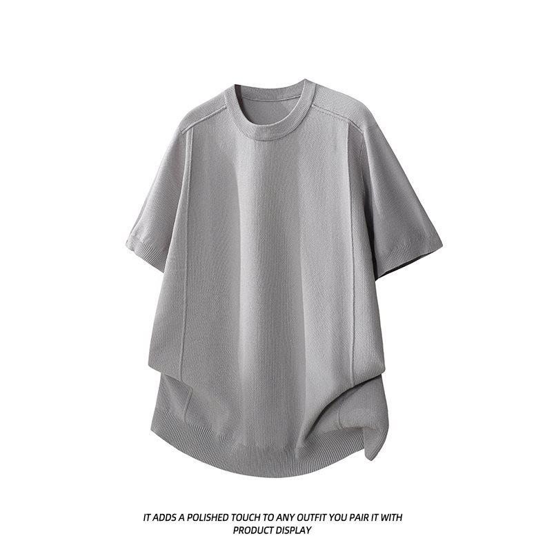 2026 Japanese Style Men's Trendy Loose Knit Short Sleeve Summer Top