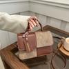 Elegant Women'S Crossbody Shoulder Bag Fashiable Splicing Texture Handbag, Chic Square Small Tote Bag, Woman Daily Phe Pouch