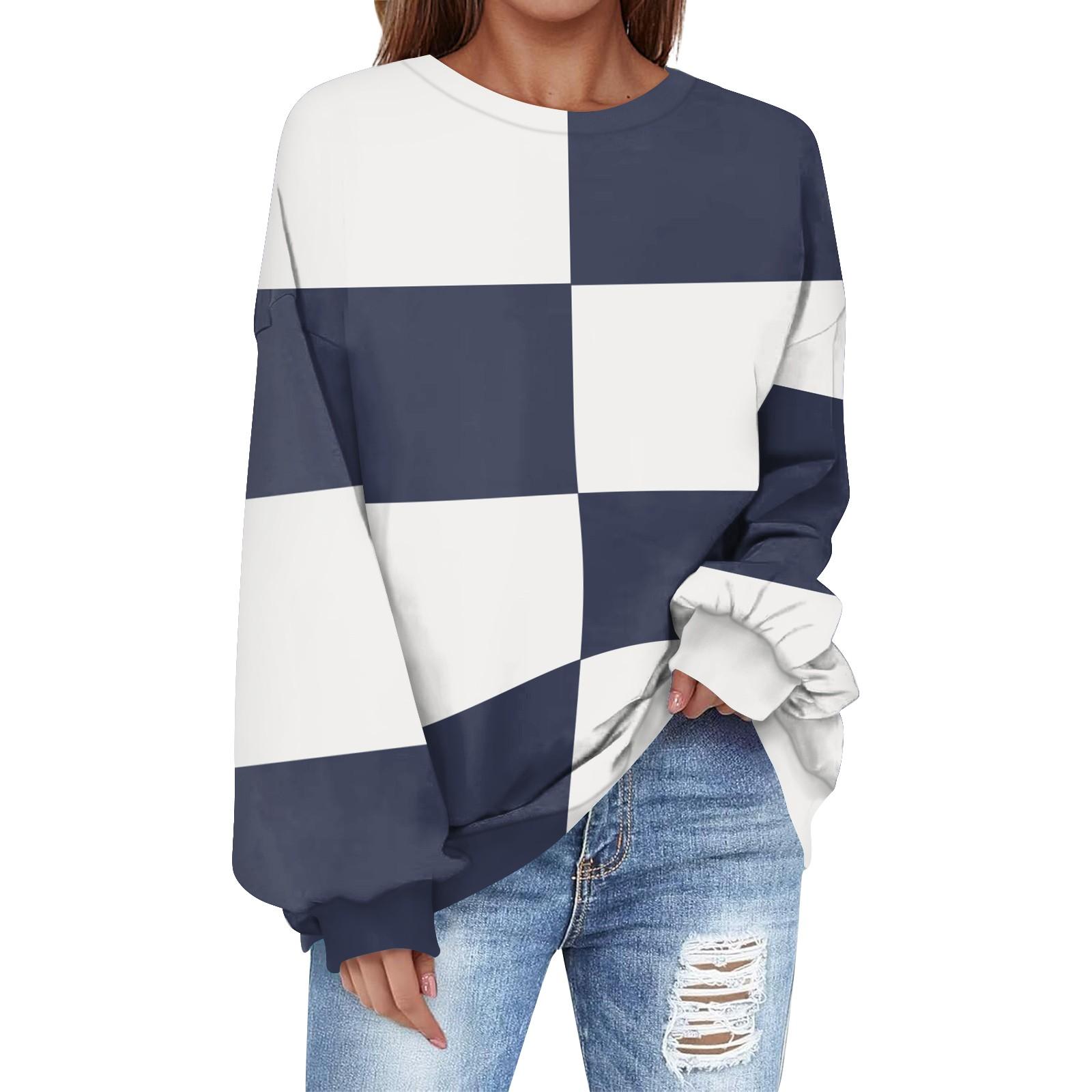 

Женская мода повседневные универсальные повседневные толстовки с длинным рукавом с цветными блоками XL белый