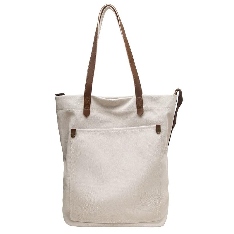Stylish simple large-capacity canvas retro style women's tutoring bag tote bag commuter versatile shoulder messenger bag