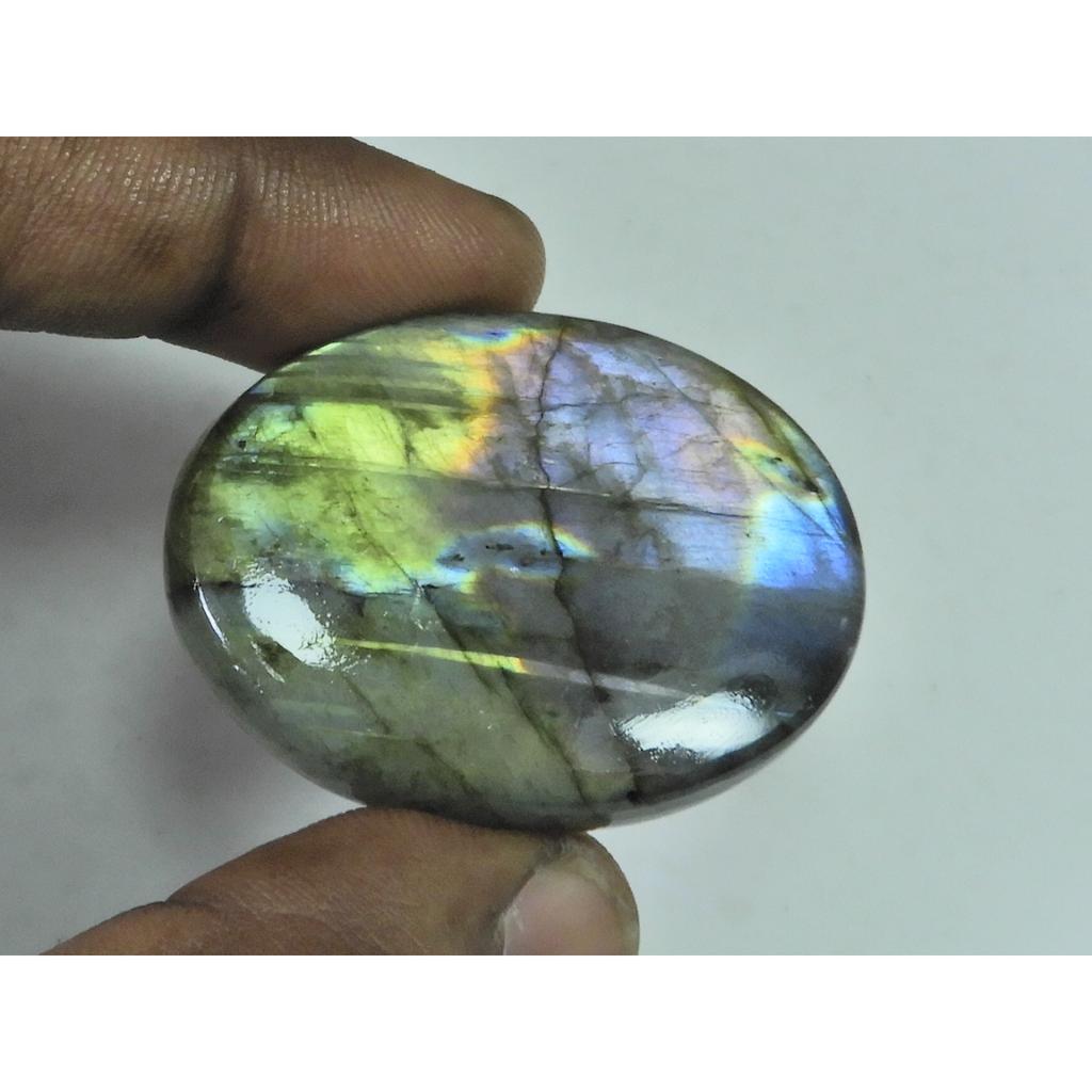 108Cts. Natural Purple Flash Labradorite Oval Cabochon Gemstone 31X43X08MM B-323