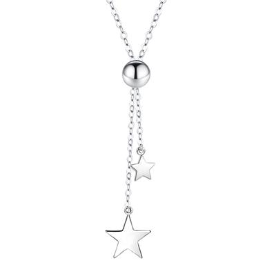 Fashion Bead Star Fringe Pendant Necklace Female Personality Temperament Pentagram Collarbone Chain Elegant High-end Jewelry