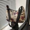 Vintage Print Underarm Bag Large Capacity Fashion Women's Simple Multi-functional Canvas Shoulder Bag Casual Bag Purses Handbags
