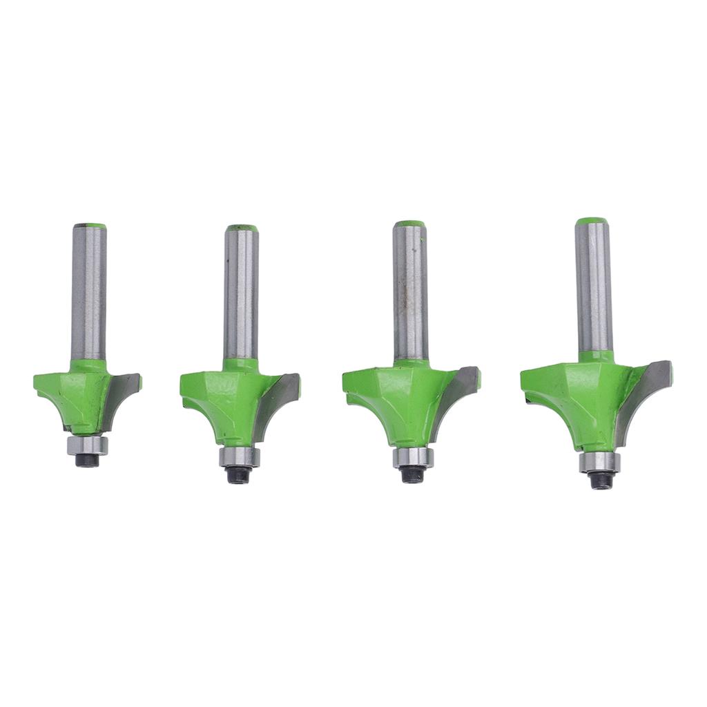 4 Pcs Roundover Router Bit 8mm Shank 58in 34in 78in 1in Radius High Hardness Corner Rounding