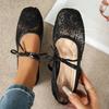 Nieuwe Stijl Platte Dames Schoenen met Vierkante Neus en Lage Opening