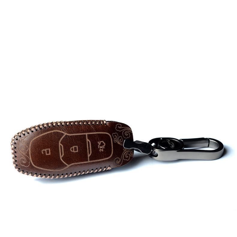 Ford Key Case Cover: Fits Mondeo, Focus, Edge, Mustang, Taurus, Explorer, Raptor - Cowhide with Buckle