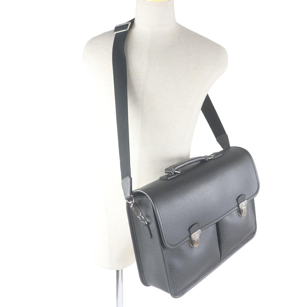 Louis Vuitton Shoulder Bag Taiga Anton LV Logo Embossed Briefcase Aldoise M32622 Used
