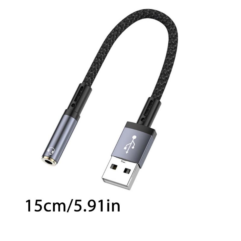 Placă de sunet stereo externă portabilă USB la cablu audio USB la adaptor audio de 3,5 mm USB la convertoare de 3,5 mm